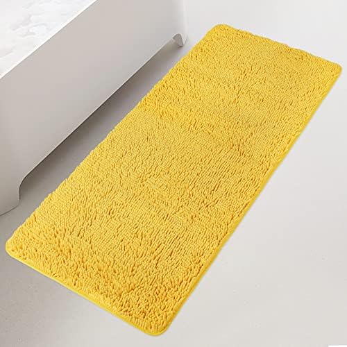 Yeaban Chenille Yellow Bathroom Runner Rug 24"x72" by Yeaban