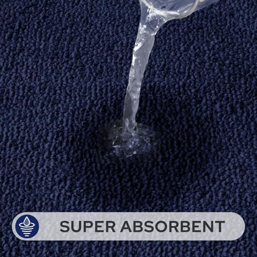 HOMEIDEAS Bathroom Rugs Sets 2 Piece, Soft Extra Long Bath Mat Navy Blue - Image 5