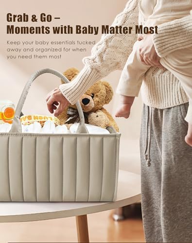 SWEET DOLPHIN 2-Pack Baby Diaper Caddy Organizers, Stylish Storage Baskets - Image 5