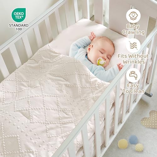 Crib Bedding Set for Girls, 3 Pieces Baby Crib Bedding Set Newborn, Mini Tufted - Image 6