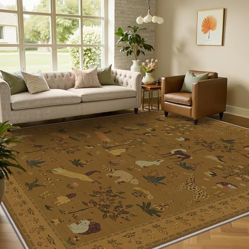BESBLEE 10X14 Area Rug for Living Room, Animal Washable Non Slip by BESBLEE