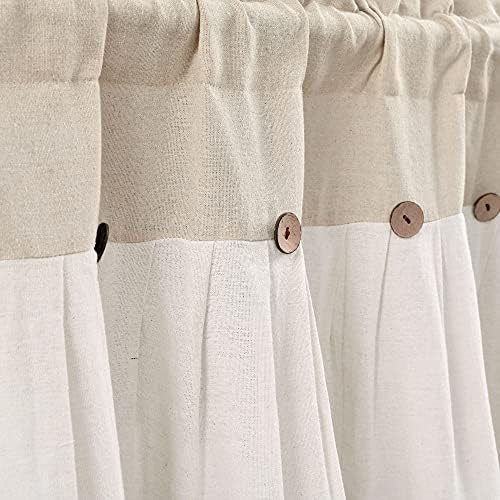 Lush Decor Linen Button Farmhouse Valance Curtians 84"W x 18"L Linen - Image 3