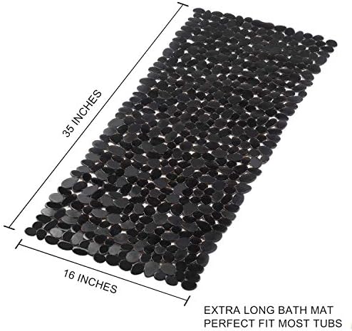 WELTRXE Non Slip Bathtub Mat 35 x 16 Inches Pebbles Shower Mats - Image 5
