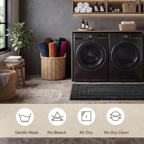 GRANNY SAYS Black Bathroom Rug 36" x 24", Non-Slip Microfiber Bath Mat - Image 6