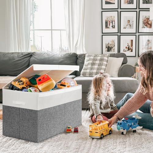 INDRESSME 122L Large Toy Storage Box, Lid & Dividers - Image 2
