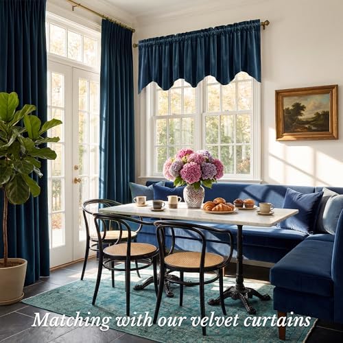 StangH 4-Panel Set Velvet Window Valance, 52x18 Inch - Image 2