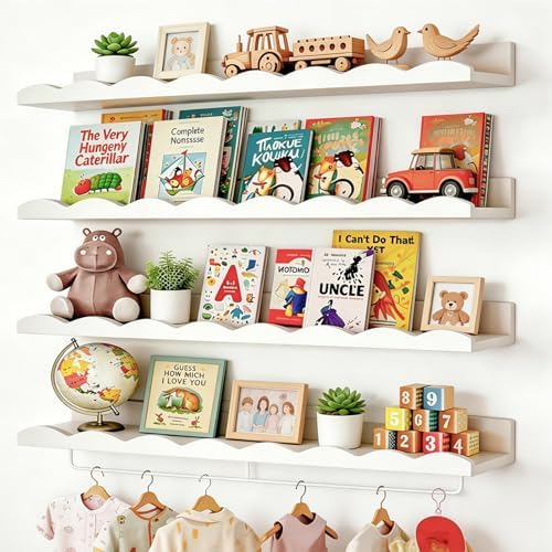 Fixwal Nursery Shelves, 24 Inch Floating Bookshelves by Fixwal
