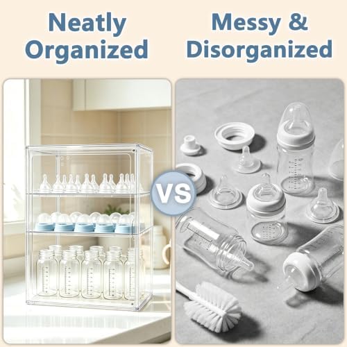 Baby Bottle Organizer For Countertop，3-Tier Adjustable Storage Cabinet - Image 3
