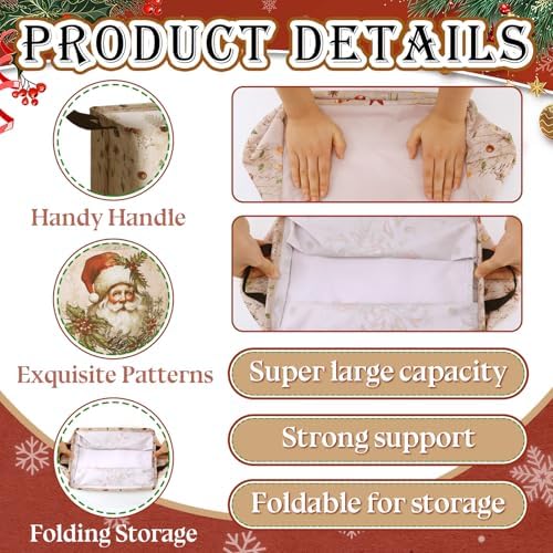 4pcs Christmas Storage Basket Fabric Laundry Baskets - Image 2