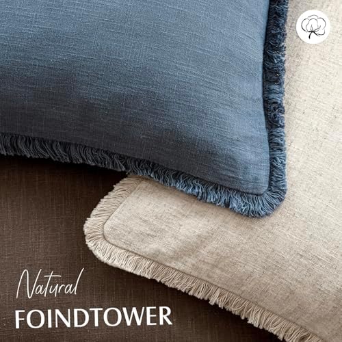 Foindtower Decorative Linen Fringe Lumbar Throw Pillow Covers Cozy Boho - Image 4