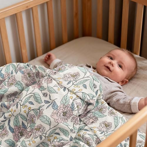 Muslin Swaddle Blankets for Newborn, 3 Pack Breathable Soft Receiving Blanket - Image 3