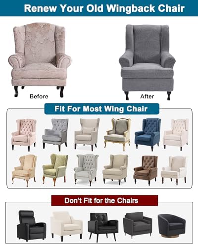 CRFATOP Wingback Chair Covers Wing Armchair Slipcovers - Image 4