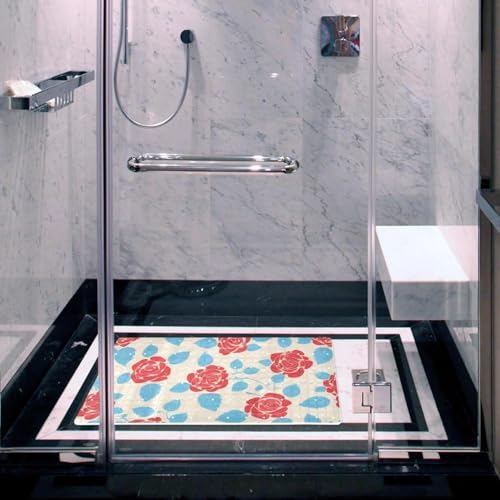 Bathtub Mat Non Slip 26.8x15.1In, Rose Bath Mat - Image 6