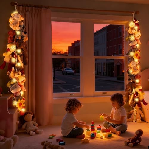 CERETIA 80" Stuffed Animal Organizer Chain, Corner Storage, LED Light - Image 2