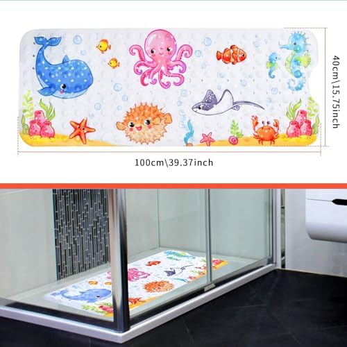 Secopad Bathtub Mat Non Slip, Cartoon Bath Tub Mat - Image 4
