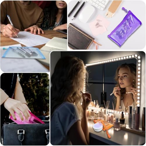 Mesh Pouches, Mesh Bags with Zipper Nylon Makeup Pouches Bag Cosmetic Pouch - Image 3