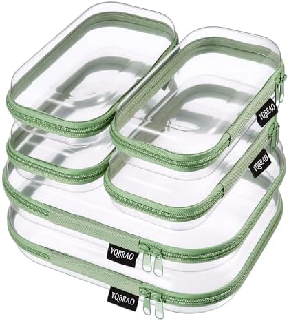 YQBRAO Clear Hard Shell Zipper Cases, 6 Travel Organizers, 2M 4S by Unknown