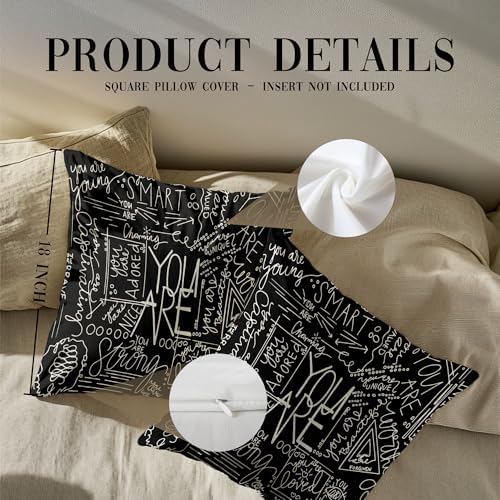You are Inspirational Throw Pillow Covers 18x18 Inch, Positive Saying Quotes - Image 6