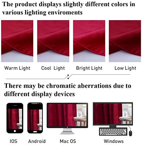 StangH Red Tassel Christmas Velvet Valances Curtains 52x18 Inch, 2 Panels - Image 6