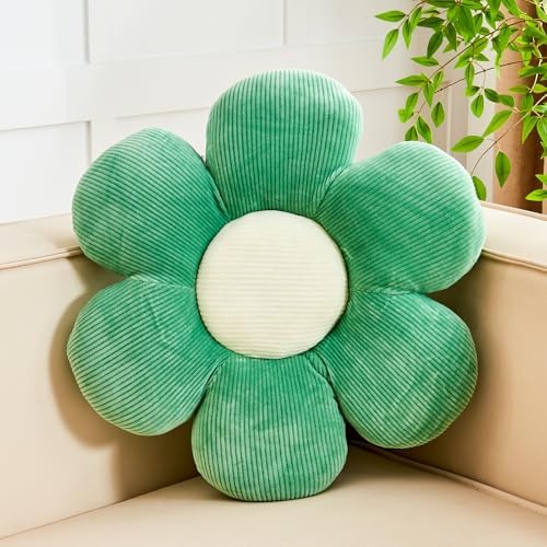 Kcvvcr Sage Green Flower Pillow, 14.9" Cute Flower Shaped Floor Pillow by Kcvvcr