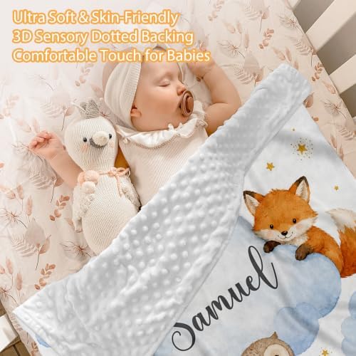 Custom Baby Boy Minky Crib Bedding Set, Animal Bedding 3 Pcs Set - Image 2