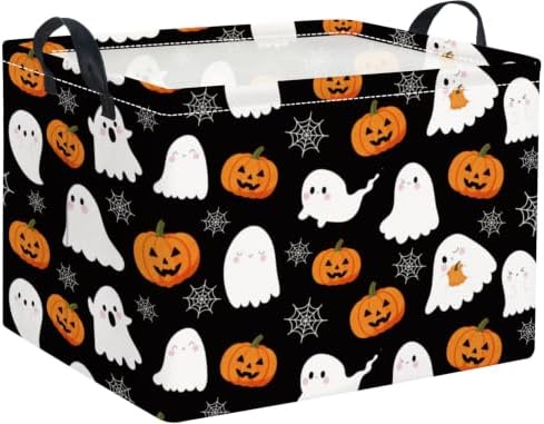Rectangular Halloween Basket for Boys and Girls Kids Trick or Treat Pumpkin by HIYAGON