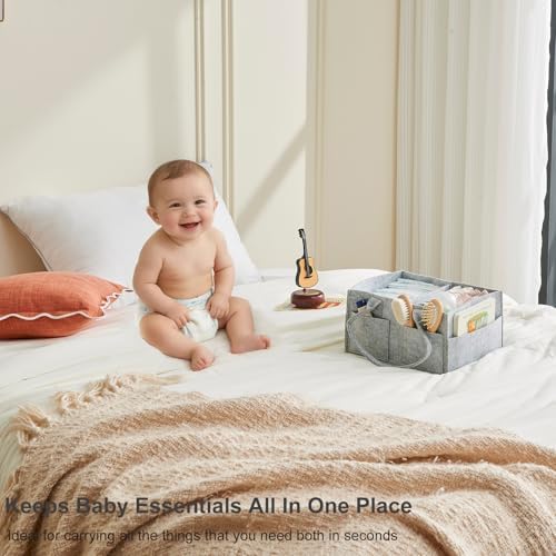 Upgraded Baby Diaper Caddy Organizer, Portable Nursery Storage Bin - Image 5