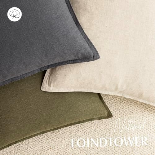 Foindtower Decorative Linen Lumbar Throw Pillow Covers 12x20 Inch Grey - Image 4