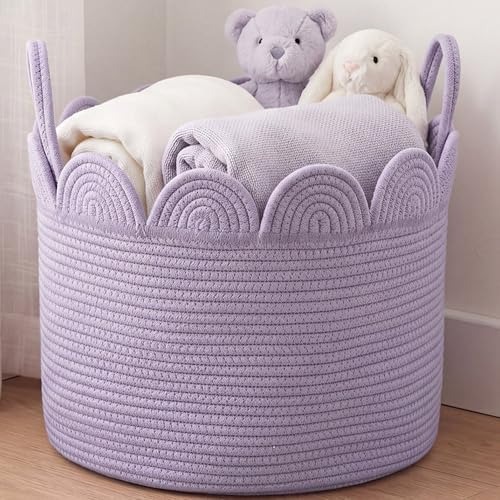 LemonRoad Round Woven Basket Lavendor Purple by Unknown
