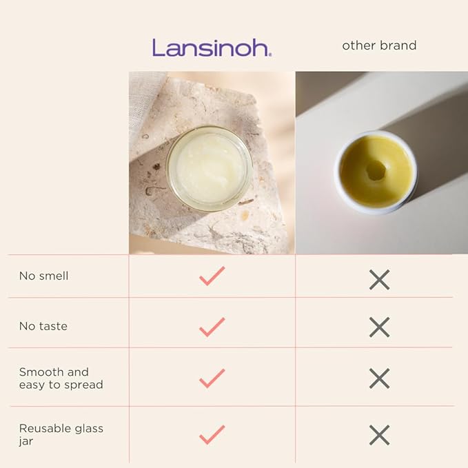 Lansinoh Organic Nipple Butter, Nipple Cream Safe for Breastfeeding Baby, Postpartum Essentials for Mom, 2 Ounces