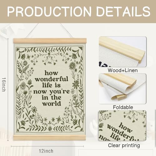 NaZaUK How Wonderful Life is Now Wall Art Poster Hanger Frame, Boho Nursery - Image 5