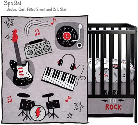 Lambs & Ivy Rock Star Musical Instruments 3-Piece Baby Crib Bedding Set - Image 2