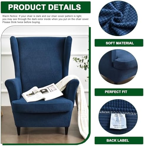 CRFATOP Wingback Chair Covers Wing Armchair Slipcovers - Image 2