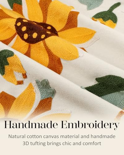 Embroidered Throw Pillow Cover, 18x18 Inch - Image 2