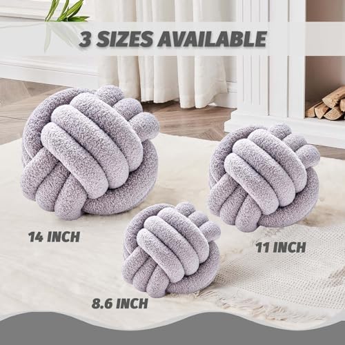 Uvvyui Knot Pillow Ball, Soft Home Decorative Round Throw Pillow, Handmade - Image 2