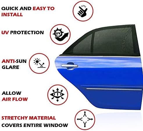 Car Window Shades，for Baby/Camping UV-Protection 2PCS XL 63''x28'' - Image 3