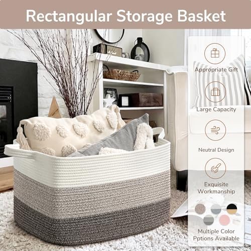 Goodpick Large Woven Rope Blanket Basket - Image 7