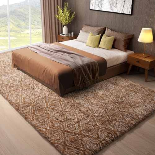 Ophanie 8x10 Brown and White Diamond Striped Rugs - Image 5