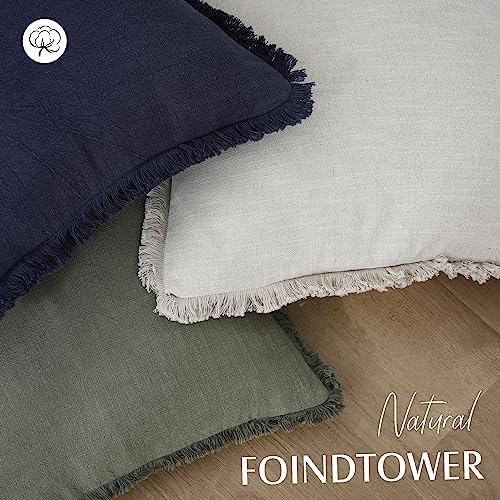 Foindtower Decorative Linen Fringe Throw Pillow Covers Cozy Boho Farmhouse - Image 4