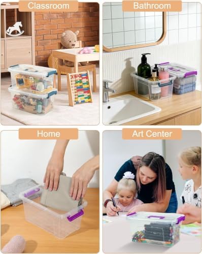Storage Bins with Lids, 7Qt Clear Stackable Storage Containers With Lids Buckle - Image 6