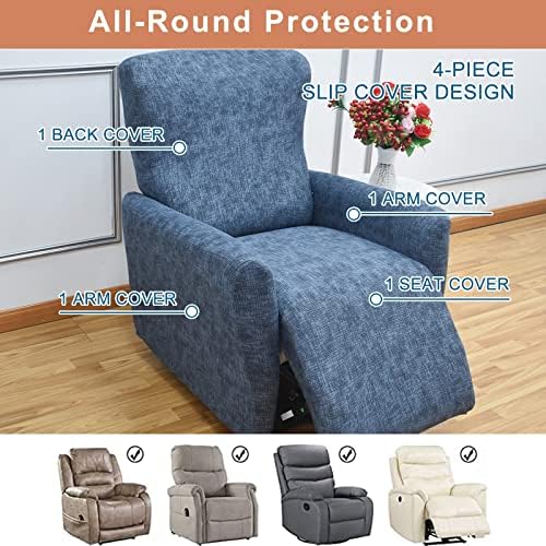 Recliner Chair Covers 4-Pieces Recliner Slipcovers Lazy Boy Chair Covers - Image 3