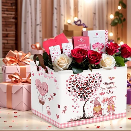 Valentine's Day Basket Gift for Empty Cute Heart Large Storage Bin for Kid and - Image 4