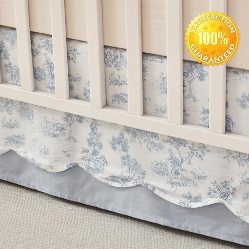 Brandream Scallop Edge Organic Cotton Crib Skirt, Baby Girl, Gender Neutral - Image 6