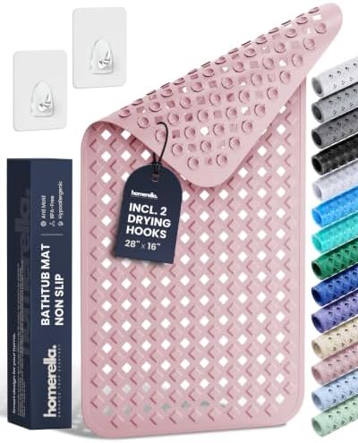 homerella Bathtub Mat Non Slip 28x16 Shower Mat Non Slip Anti Mold BPA Free by Homerella