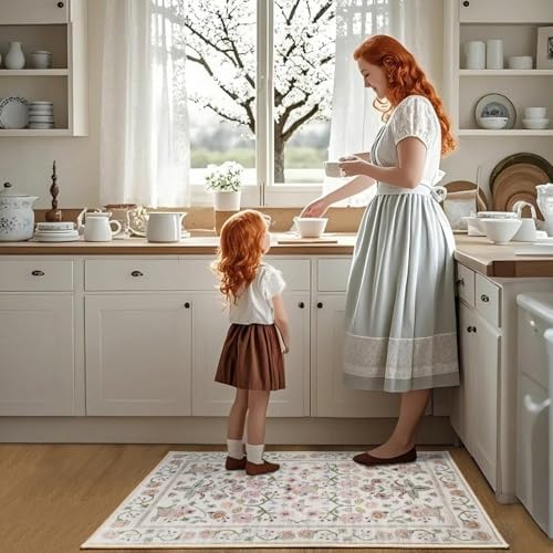 Maxsoft 2x3 Pink Floral Small Door Mat Indoor Entrance Modern - Image 5