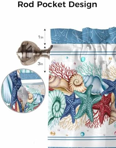 Vandarllin Coastal Beach Kitchen Curtains Valances - Image 7