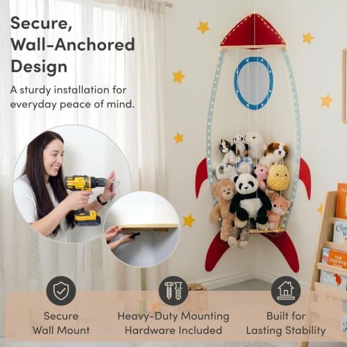 PUTSKA Corner Stuffed Animal Storage, Wall Mounted - Image 6