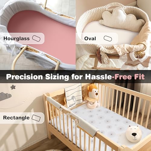 Baby Bassinet Sheets Girl Cotton 3 Pack - Image 2