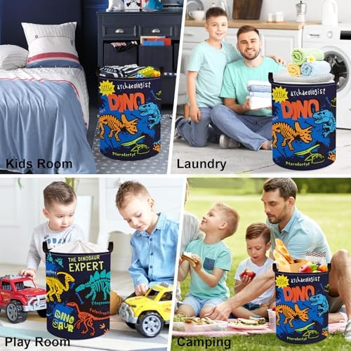 Clastyle Large Boho Dinosaur Pterosaur Boy Book Toy Storage Basket - Image 7