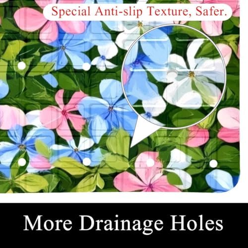 Bath Tub Shower Mat, Washable Bathtub Floor Mats, Suction Cups and Drain Holes - Image 2